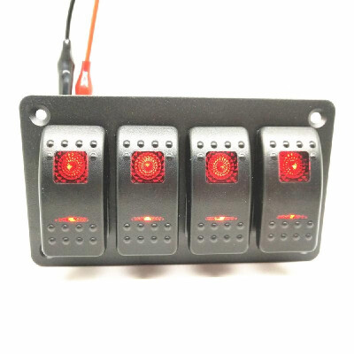 

Universal Waterproof 246 Gang LED 12V24V Car Caravan Marine Boat Mental Rocker Switch Panel Blue Red