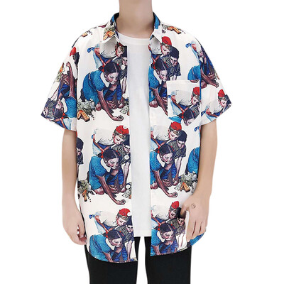 

Toponeto Spring&Summer Fashion Couple Personal Printed Short-sleeved Beach Tops