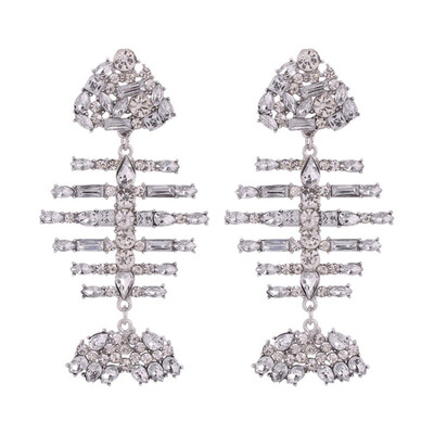 

1 Pair Multi-Color Cute Fashionable Fishbone Color Diamond Ladies Earrings