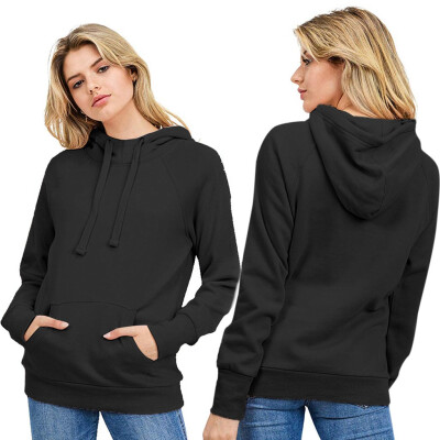 

Tailored Women Casual Ultra Soft Solid Full Sleeve Pullover Hooded Loose Street Blouse