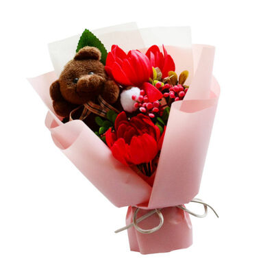

Valentines Day Rose Flower Soap Flower Bear Gift Box Flower Birthday Gift Home Garden Wedding Party Party Supplies
