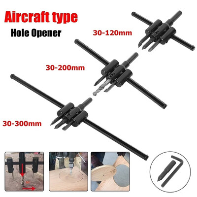 

Willstar Adjustable Aircraft Type Hole Opener Woodworking Hole Opener Plaster Audio Downlight Reamer Bit