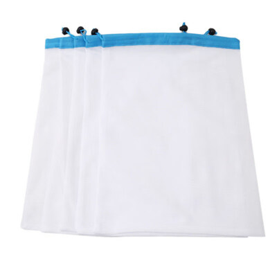 

5Pcs Reusable Produce Sacks Bags Grocery Fruit Vegetable Food Mesh Storage Pouch