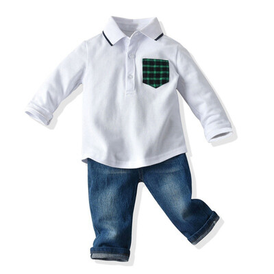 

2019 Kids Boys Spring Autumn Casual Clothes Baby Boy Long Sleeve Striped T-Shirt And Trousers Kids Two-piece Outfit Sets