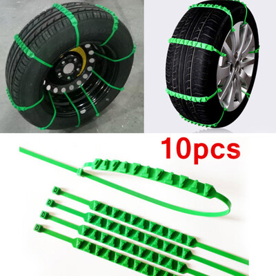 

10pcs Off-road Car Wheel Anti-skid Snow Tire Chain Nylon Strap Belt Universal CA