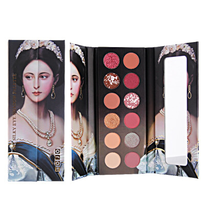 

12 Colors European Nobility Style Eyeshadow Waterproof Smudge-proof Easy To Color Shimmer Matte Oil Painting Eyeshadow Palette