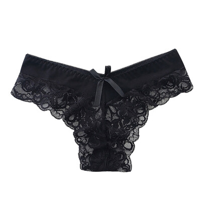 

Women Sexy Transparent Lace Hollow Exquisite Soft Low-rise Briefs Sweet Modern High Stretch Thong Panties