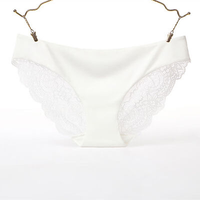 

Women Sexy Briefs Cotton Lace Low-Rise Plus Size Female Solid Color Comfortable Panties -XXL