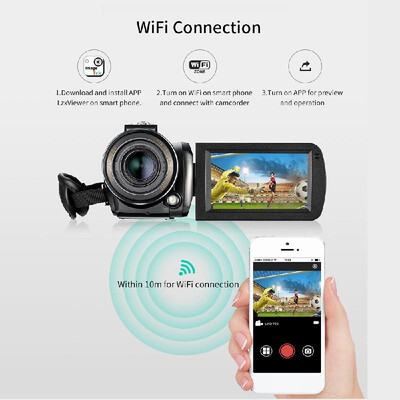 

Andoer AC5 4K UHD 24MP Digital Video Camera Camcorder Recorder DV 31 Inch IPS Touchscreen 12X Optical Zoom Time-Lapse Face Detect