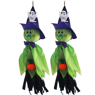 

Halloween Scarecrow with Small Face Wall Hanging Decor Papyrus Small Halloween Haunted House Decor for Home Bar Hanging 2pcs
