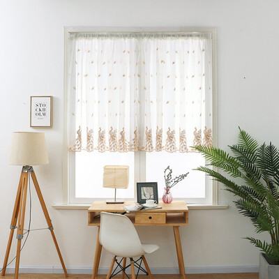 

Toponeto Leaves Sheer Curtain Tulle Window Treatment Voile Drape Valance 1 Panel Fabric