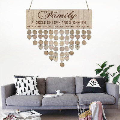 

Gobestart Family Birthday Board Plaque DIY Hanging Wooden Birthday Reminder Calendar A