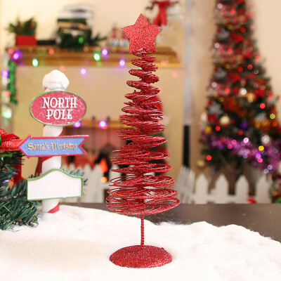 

Toponeto Mini Desktop Iron Christmas Tree Home Office Decoration Gift Ornaments Creative