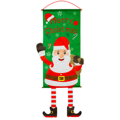 

Gobestart Christmas Fabric Hanging Flags Wall Atmosphere Dress Up Home Party Ornament