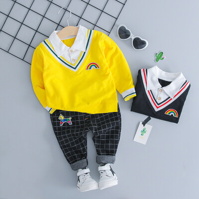 

Newborn Clothing For Baby Boy 2019 Autumn Winter Baby Boys Clothes Rainwbow T-shirtPant Costume Outfit Suit Newborn Tracksuits