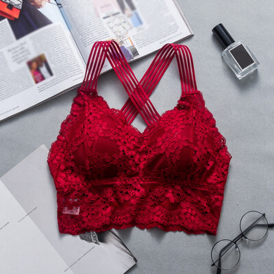 

Fashion Casual Women Lady Lace Strap Bras Tops Tube Chest Wrap Woman Underwear Cross Beauty Back Tank Tops