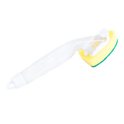 

New Fashion Home Kitchen Handle Cleaning Brush Scrubber Washing Dish Clean Sponge Brush with Refill Liquid Soap Dispenser Tool