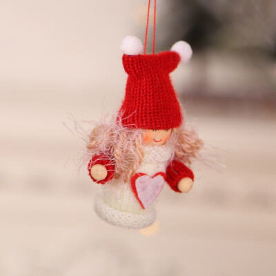 

Merry Christmas Tree Knitted Doll Decorations BoyGirlOld Man Hanging Pendant Holiday Indoor Party Favor Seasonal Decor