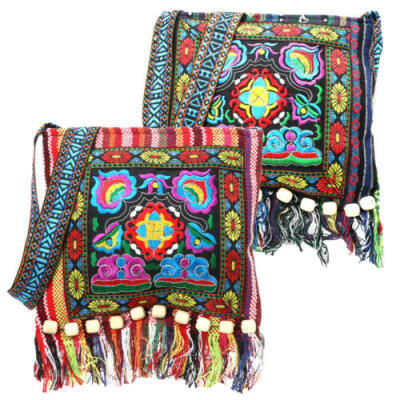 

Retro Embroidery Boho Tote Messenger Ethnic Tassel Shoulder Bag Hippie Crossbody