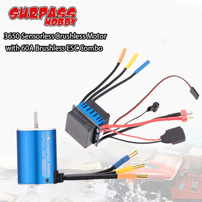 

Siaonvr SURPASSHOBBY 3650 3100KV Sensorless Brushless Motor60A Brushless ESC for RC Car