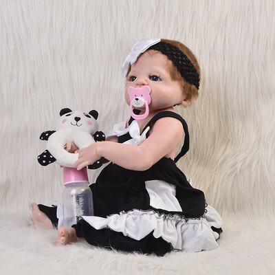

New Arrival 23 Inch Realistic Reborn Doll Full Silicone Body Newborn Doll Lifelike Baby Dolls Reborn Boneca Kids Birthday Gifts