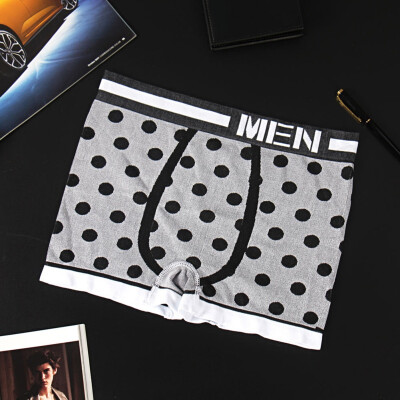 

Breathable Mid-rise Mens Boxer Briefs Fashion Novel Skin-friendly Dot Pattern Underwear