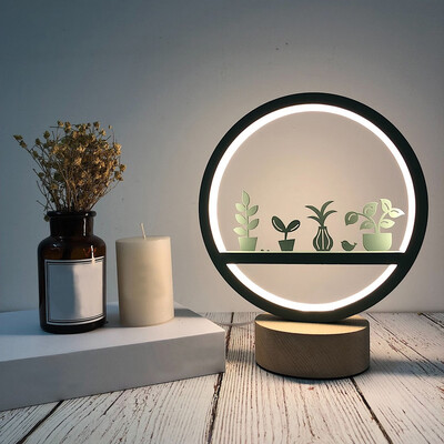 

〖Follure〗Creative Craft Decoration Wooden Lamp Led Light Night Light Table Lamp