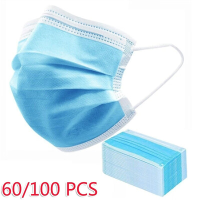 

60100Pcs Disposable Face Mask Respirator Dental Dust Flu Mouth Face 3 Ply Loop