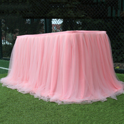 

Multi colors table skirt Tutu tulle fabric for wedding party Table decoration textile for home tablecloths accessories hot 2019