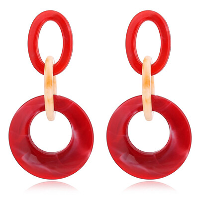 

Women Geometric Dangle Drop Hook Acrylic Ear Stud Earrings