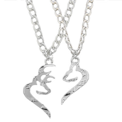 

Hot Sale Alloy Women Men Lovers Couple Broken Heart Pendant Chain Necklace Jewelry Valentine Day