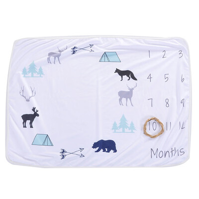 

Baby Blanket Newborn Swaddle Stroller Bedding Wrap Photo Background Monthly Growth Cartoon Number Blanket