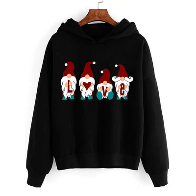 

Gobestart Womens Christmas Print Long Sleeve Sweatshirt Hooded Pullover Blouse