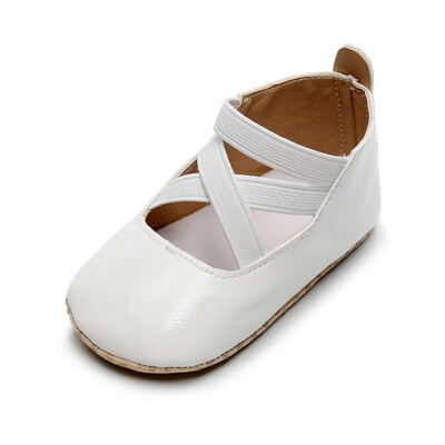 

Baby Moccasins Toddler Girls PU Anti-Slip Shoes Newborn Cross Elastic Princess First Walkers Infant Soft Soled Crib Shoes