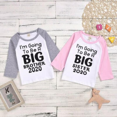 

US Big Brother Sister Baby Boy Girl Kids T-shirt Tops Matching Outfit Clothes