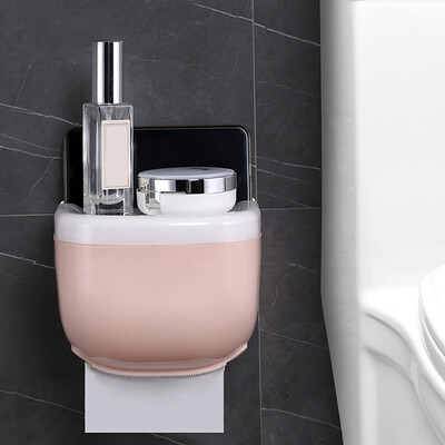 

Gobestart Waterproof Toilet Paper Holder Mobile Phone Storage Shelf Wall Mounted Rack New