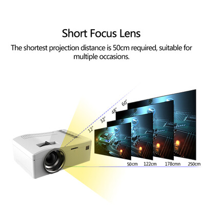 

UC18 Mini Portable LCD Projector 400 Lumens 1080P 60" LED Video Projection Machine for Family Education School Business Use Home T