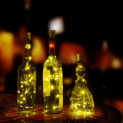 

Gobestart Solar Wine Bottle Cork Shaped String Light 8 LED Night Fairy Light Lamp MR