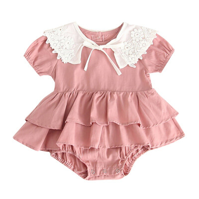 

2019 Summer Newborn Baby Girl Clothes Casual Bodysuit Kid Lace Floral Holiday Outfit Sunsuit 3M-3Y Cotton Jumpsuit