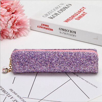 

Fashion sequin laser pencil case with Diamond Colorful Bright stationery pouch