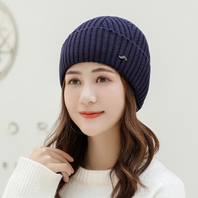 

Hat Female Autumn&Winter Pure Colored Couple Knitted Wool Cap Light Plate Warm Cover Cold Cap for Men&Women