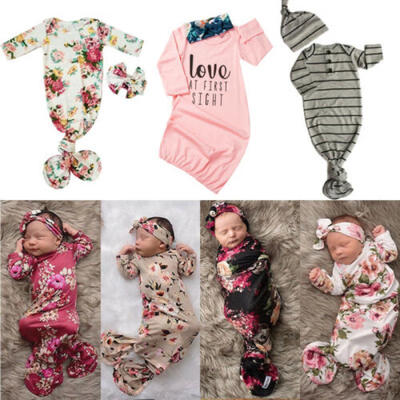 

US Baby Sleeping Bags Newborn Infant Blanket Swaddle Wrap Gown 2PCS Outfits Set