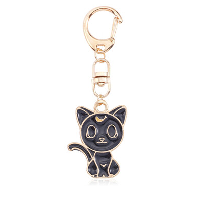 

Magic sakura with a key chain fashion diamond set cat drop oil pendant pendant