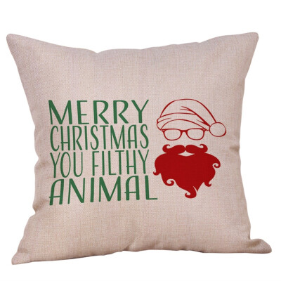 

Tailored Merry Christmas Pillow Cases Cotton Linen Sofa Cushion Cover Home Decor