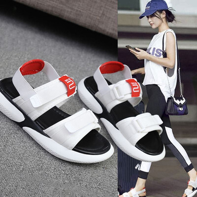 

womens sandals 2019 New summer flat shoes Hook & Loop platform shoes Casual Beach Sandals for Ladies shoes