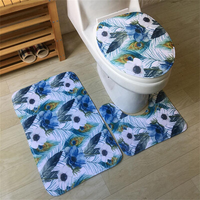 

Toponeto 3pcs Non-Slip Suction Grip Bath Mat Bathroom Kitchen Carpet Doormats Decor