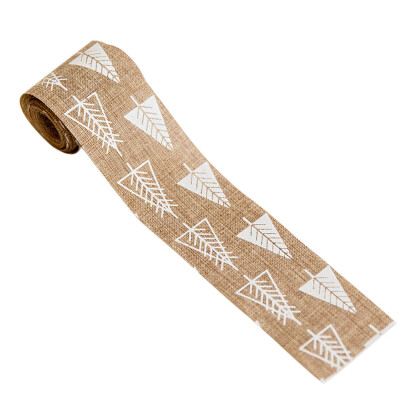 

Tailored Burlap Christmas Ribbon Rolls Linen Crafting Ribbons Decoration for Wedding