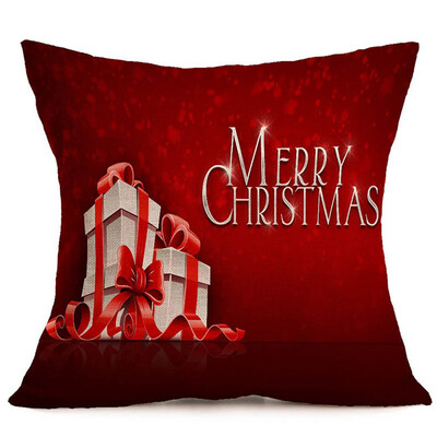 

New 45X45Cm Merry Christmas Santa Cotton Linen Pillow Case Cushion Cover Home Decor