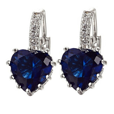 

Earrings Crystal Tasteful New Womens Fashion Gold-plated Earrings Crystal Heart-shaped Lever Back Earrings