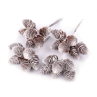 

10pcsbundle Artificial plants fake pine cone decorative flowers wreaths christmas wreath home decor diy gifts Handmade pompon
